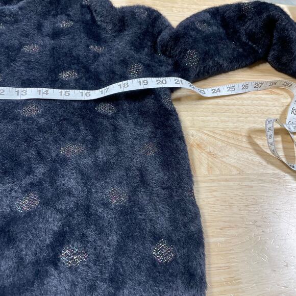 Marine Layer NWT Arielle Crewneck Sweater Black Metallic Funfetti Size L Fuzzy - Picture 10 of 11